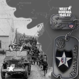 U1007 Přívěsek US 2ID DOG TAG INDIAN HEAD BATTLES